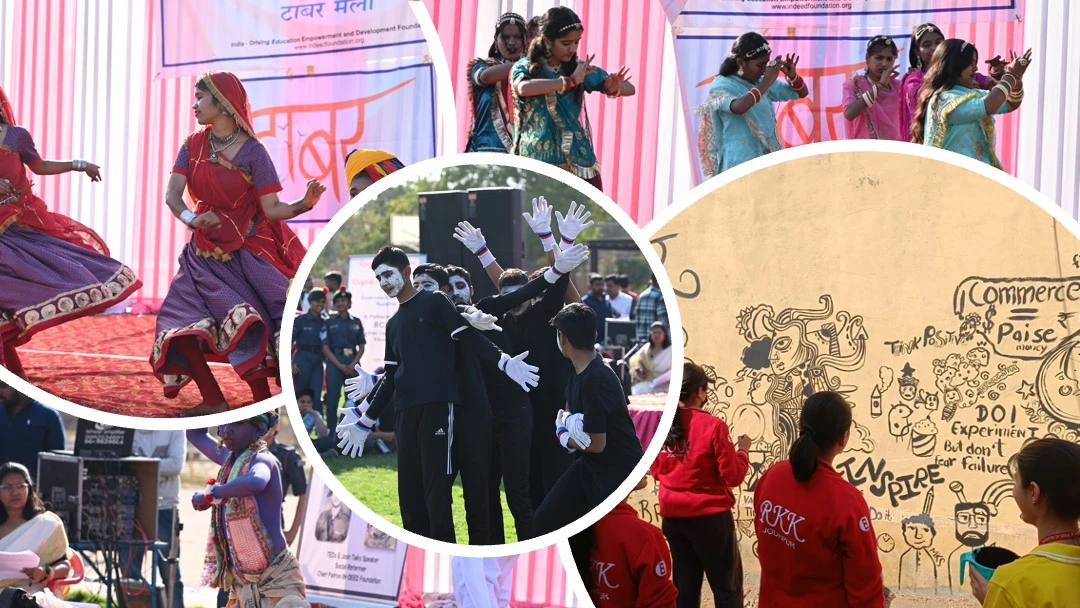 Taabar Mela collage of cultural dance, mime performances and creative activities